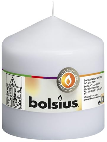 BOLSIUS Qualitäts - Stumpenkerze 100 x 100 mm weiß