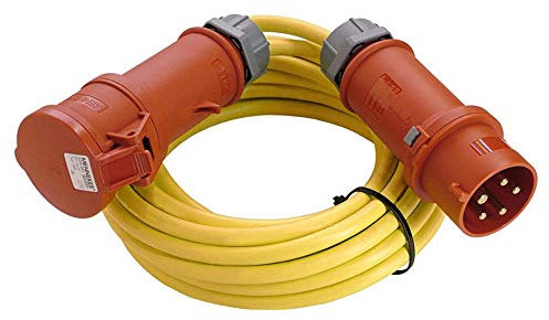 as - Schwabe 60715 - Cavo di prolunga CEE da esterni, 400V / 16A, 25m K35 AT-N07V3V3-F 5G1,5, IP44, colore: Giallo