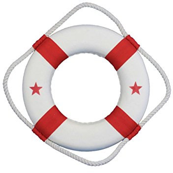Hampton Nautical Deko-Rettungsring, 25,4 cm, Rot