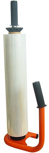 dimapax SET 1 x Abroller für Stretchfolie und 2 Rollen Wickelfolie transparent,Palettenfolie,Schutzfolie,zum einwickeln einer Palette