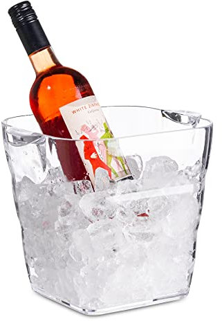 Glacier Acrylic Tower Wine Bucket - Plastic Champagne Cooler Drinks Pail Party Tub