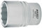 HAZET Steckschlüsseleinsatz Doppelsechskant 900Z-28 28mm I Antrieb 1/2 Zoll I Chrom-Vanadium-Stahl, robustes Design