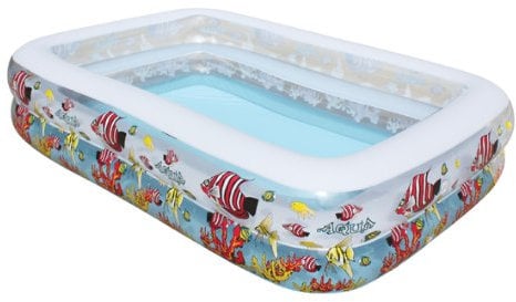 Familien-Pool 262 x 175 x 51 cm Meer-Design / Aquarium-Design, großes Planschbecken (eckig) / Lagoon Family Pool, H-62115