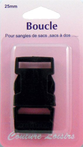 Hemline Travel Bag Strap Buckle 25mm Black H454.25.B