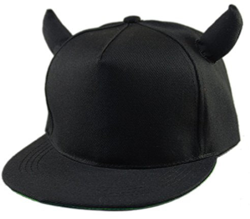Thenice DamenTeufel Ox Horn Hüte Mützen Baseball Caps (schwarz)