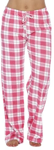 Just Love 100 % Baumwolle Jersey Damen Plaid Pyjama Hose Nachtwäsche, Pink - Plaid, 3X