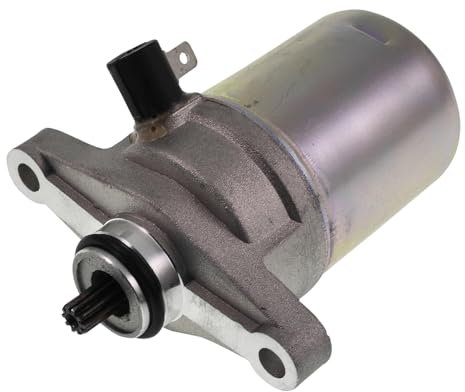 Moteur de démarrage pour Kymco Super 8, Agility 50 4T, DJ50 - remplacement en qualité d'origine - moteur de démarrage 12V - montage facile - masse via le boîtier - démarreur électrique fiable