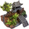 Europet Bernina 234-411933 Aquariendekoration Gate Bridge mit Pflanzen, 15.7 x 13.5 x 11.5 cm