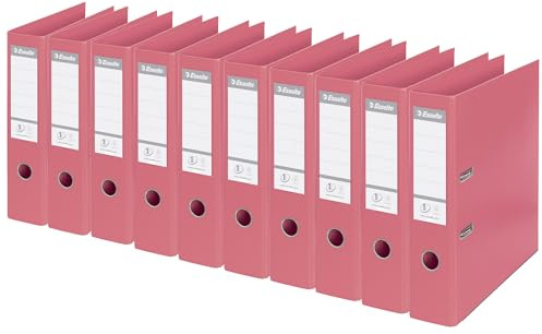 Esselte No. 1 Power Solea A4 Lever Arch File with 75 mm Spine - Pink, Pack of 10