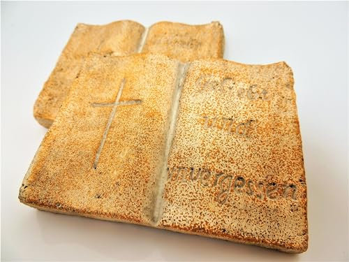Fuchs seit 1895 2er Set Buch mit Spruch Bibel Grabschmuck Grabdeko Grab Deko