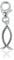Charm Anhänger Ichthys Fisch 28 mm, 925 Sterling Silber mit Karabiner für Armband Kette Fischsymbol Glücksymbol Talisman
