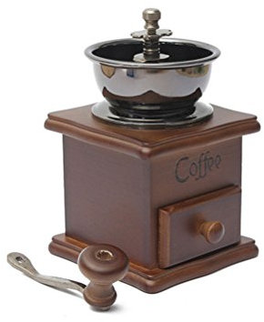 OULII-Manuelle Kaffeebohnenmühle, Gewürzmühle im Vintage-Stil, Holz, Retro-Mühle für Kaffeebohnen, Mahlmaschine, Getreidemühle – Geschenk für Liebhaber