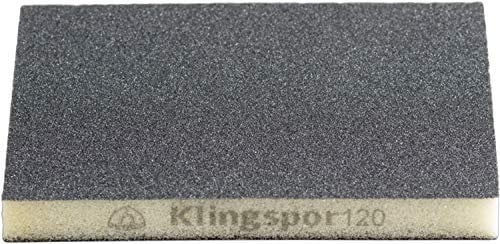 Klingspor 244379 SW 502 Schleifschwamm, flexibel, 2-seitig beschichtet, schwarz, 123X96X12,5 - Korn 220