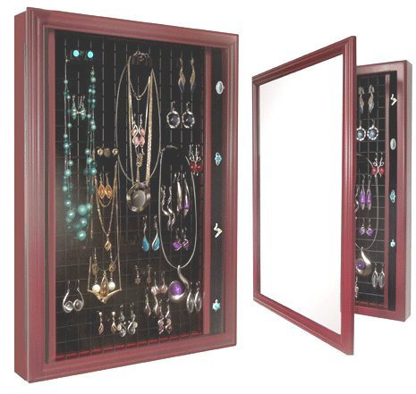 ***Schmuckschrank Sabine*** All in One: Vitrine+Bilderrahmen- individuelles Einrichtungssystem- rot