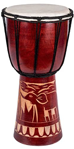70cm Große Djembe Trommel Bongo Drum Elefant Braun Fair Trade Top Klang