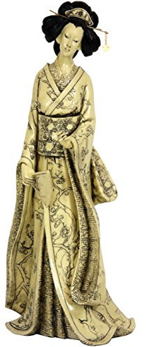 Red Lantern Oriental Furniture Geisha-Figur mit Pflaumenbaum, 35,6 cm, elfenbeinfarben