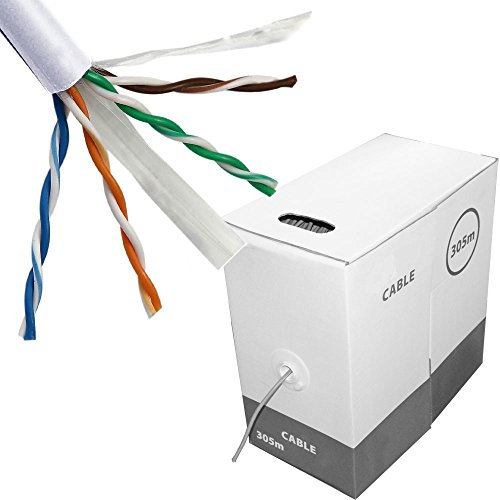 CAT6A Copper Network Cable Reel Box -10GBASE-T Ethernet - Drum LAN UTP RJ45 (305m CAT6A Network Cable)