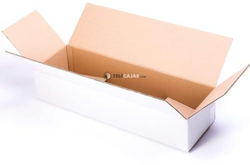 TELECAJAS | Caja Jamón y Paletilla - 85x25x16,30 cm Canal Doble Reforzado | Jamonera de Color Blanca con Regalo Cinta Adhesiva | Pack de 10