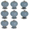 G Decor Blue-Grey Crackle Handmade Design Round Ceramic Door Knobs, Vintage, Shabby Chic, Interior Furniture, Cabinet Wardrobe Cupboard Drawers Pulls Handles (8-Pack)