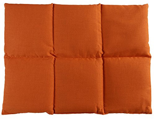 Coussin aux noyaux de cerises 40x30 - Bouillotte micro-ondes - Coussin thermique - Coussin aux graines - Compresse chaude ou froide (6 compartiments; Design: orange)