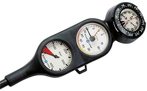 Aqualung 3er Konsole Finimeter, Tiefenmesser und Kompass einreihig metrisch