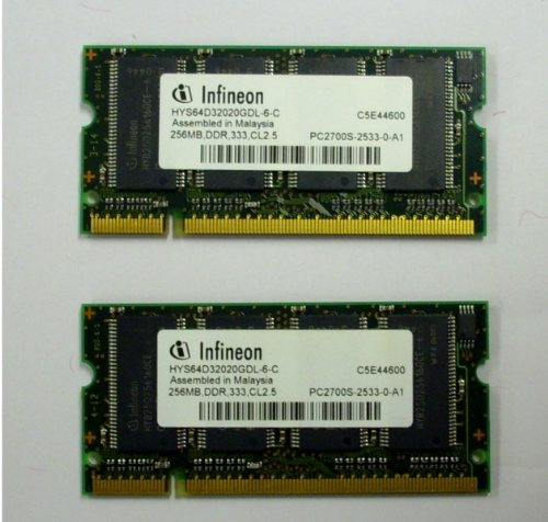 Infineon Matched Pair HYS64D32020GDL-6-C 2x 256 MB DDR-1-Notebook-Ram