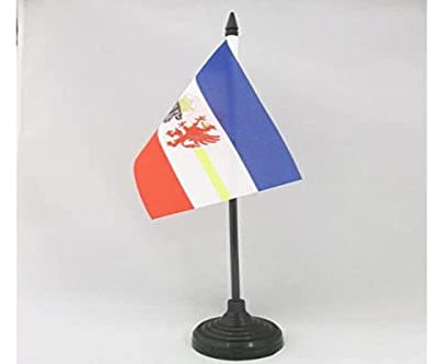 AZ FLAG - Tischflagge Mecklenburg-Vorpommern - 15x10 cm - Mecklenburg-Vorpommern Tischfahne 10 x 15 Cm - Flaggen