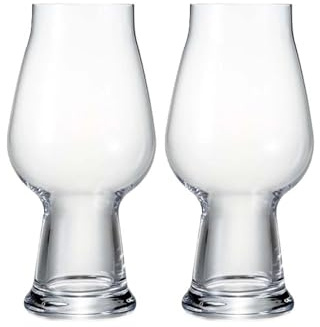 Luigi Bormioli Birrateque 18.25 oz IPA Beer Glasses (Set of 2) - Craft Beer Glasses for Double/Imperial IPA, English IPA, Laser-Cut Rims, Foam Control - Made in Italy, Dishwasher Safe