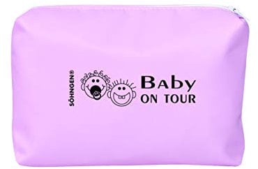 Söhngen Erste-Hilfe-Tasche Baby on Tour rosa (Reißverschlusstasche für Kleinkinder; beschichtetes Nylongewebe; robust; mit Fieberthermometer; Schnuller; Verbandmaterial; Beißring) 0350007r