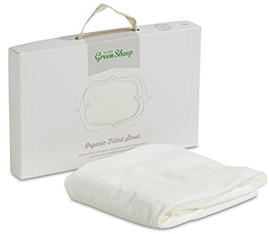 ‎The Little Green Sheep Organic Cotton Crib Fitted Sheet, Soft Jersey Sheet fits Stokke Mini Crib, 75x60cm, White