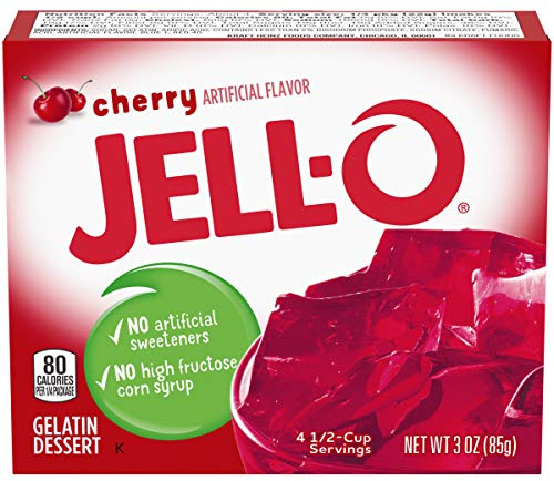 Jell-O Gelatin Dessert, Cherry, 3-Ounce Boxes (Pack of 6) by JELL-O
