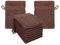 Betz Premium Lot de 10 Gants de Toilette en éponge lavettes pour Le Visage en 100% Coton Gant de Toilette pour bébé Couleur Marron Noisette