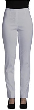 Robell Damen Slim Arbeitshose-Stretchhose, Silber, Gr.- 36