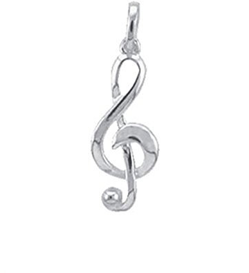 Notenschlüssel Anhänger, Kettenanhänger aus 925 Sterling Silber