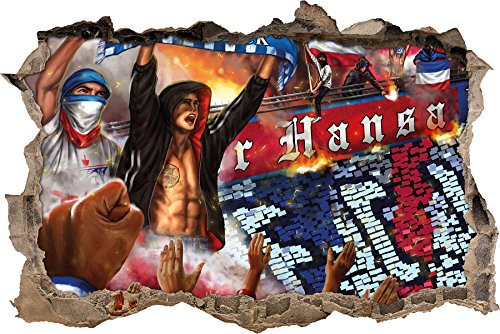 Ultras Rostock Collage, 3D Wandsticker Format: 92x62cm, Wanddekoration