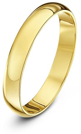 Theia Unisex Ehering 9 Karat Gelbgold oder Weißgold Sehr Massive D-Form, poliert, 2-10mm