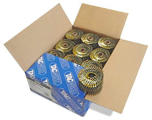 Tacwise 0429 Clavos en Bobina Plana Sin Acabado Tipo 2,7/64 mm, Punta Diamante, Vástago Anillado, Inclinados 16°, Bobinados con Alambre, Paquete de 6000