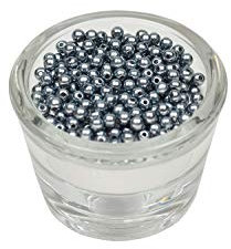 Creativery 200 Perlen 4mm Silber/grau 077 // Kuststoff Bastelperlen Drahtsterne Wachsperlen Perlenkette