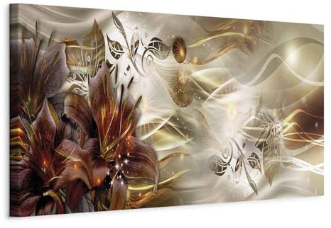murando - Leinwandbild Abstrakt Blumen Lilien, 135x45 cm, 1-teilig, modern | Hochwertige Leinwand, sofort aufhängbar, ideal fürs Wohn- oder Schlafzimmer, wasserfest und lichtecht, langlebig, stilvoll