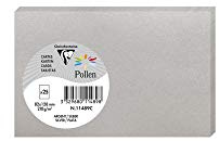 Clairefontaine 11489C - Packung mit 25 Karten Pollen 8,2x12,8cm, 210g, ideal für Ihre Einladungen und Korrespondenz, Silber, 1 Pack