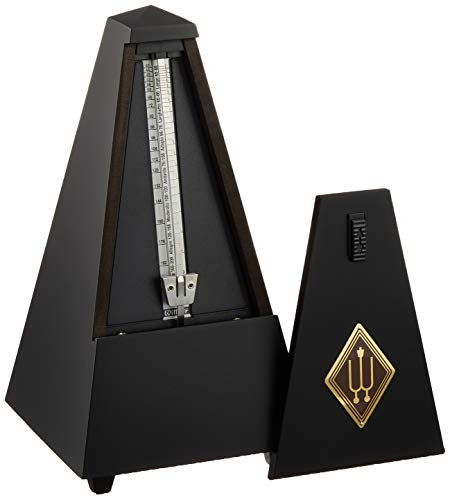 Wittner Metronom Taktell Pyramidenform System Maelzel Serie 810 - Massivholzgehäuse - Mit Glocke - Schwarz matt - Mechanisch zum Aufziehen - Keine Batterien erforderlich - Made in Germany