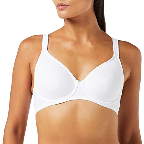 DORINA Women's Lindsay Moulded Wire Bra Wired Plain Everyday Bra, White, 42DD