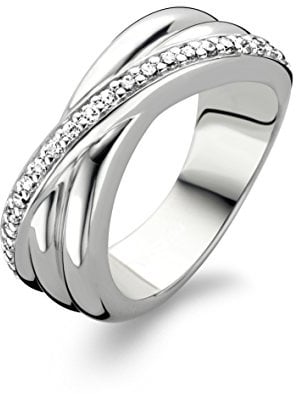 TI SENTO Ring aus rhodiniertem Sterlingsilber mit Zirkonia-Steinen, 1861ZI