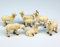 Unbekannt Schafe Set 6 Teile, aus Polyresin Höhe bis 3,7 cm hoch. passen zu Krippenfiguren 7-8 cm.