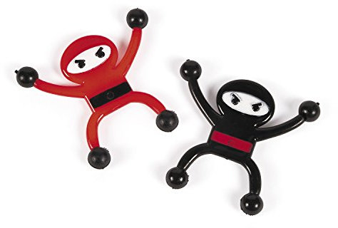 cama24com Lustige Ninja Kletterfiguren 12 Stück Fensterkletterer als Mitgebsel oder Give-Away auf dem Kindergeburtstag mit Palandi® Sticker