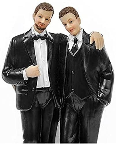 Brautpaar, Hochzeitspaar | Tortenaufsatz, Tortenfigur, Dekofigur Cake Topper Wedding | Männerpaar Gleichgeschlechtlich | 11,5 cm