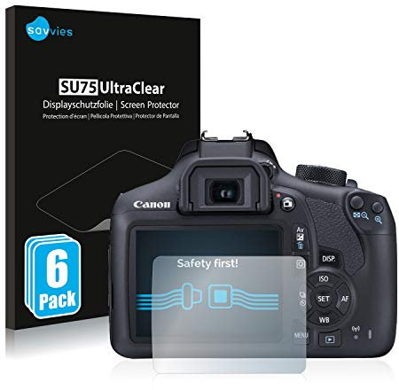 savvies Protection Ecran pour Canon EOS 1300D 6 Pièces - Film Protection Ultra Clair