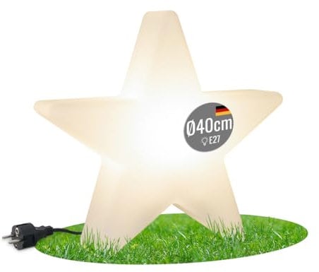 8 seasons design LED Stern 40 cm Shining Star (weiß) - wetterfest - E27, warmweiß, Weihnachtsstern beleuchtet für außen (Garten, Terrasse) und innen, Weihnachtsdeko - 𝓇𝑜𝒷𝓊𝓈𝓉 und langlebig