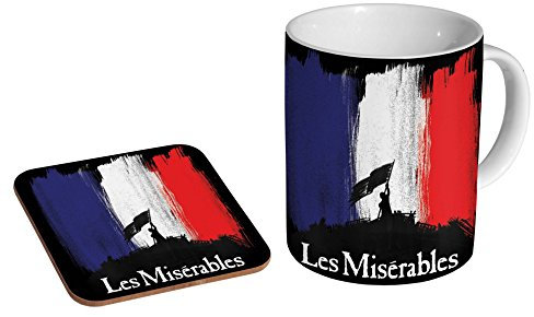 Les Misérables Misérables Art Tasse à café en céramique + dessous de verre Coffret cadeau