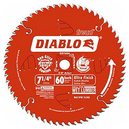 Freud D0760 X Diablo Ultra Lame de scie Finition ATB 7–1/10,2 cm par 60T 5/20,3 cm Tonnelle